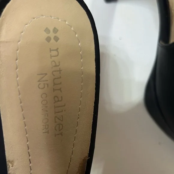 Black Slingback Peep-Toe Heels - - Picture 4 of 4